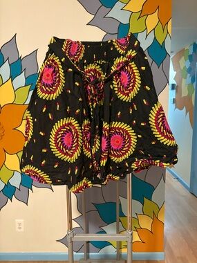 Boho geometric patterned cotton skirt